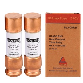 Wells 30 Amp 240 Volt Fuse for Disconnect Box 2 Pack Fuses for AC Units, HVAC Systems, Air Conditioners & Home Appliances (UL Listed)