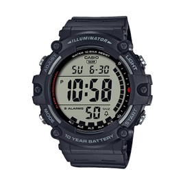 Casio Collection Standard Digital Resin Series Wristwatch (5/10/20 ATM Waterproof), Black (10 ATM waterproof/round), Newest model