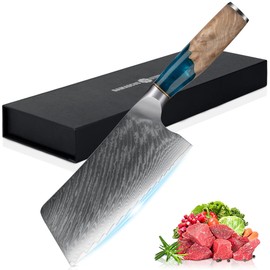 SSGP Cuchillo de carnicero,Cuchillo Chef Acero Damasco,cuchillos de cocina,Cuchillo de acero inoxidable de alto carbono para carne y verduras,forjado de alto carbono,cocina,comedor,exterior.