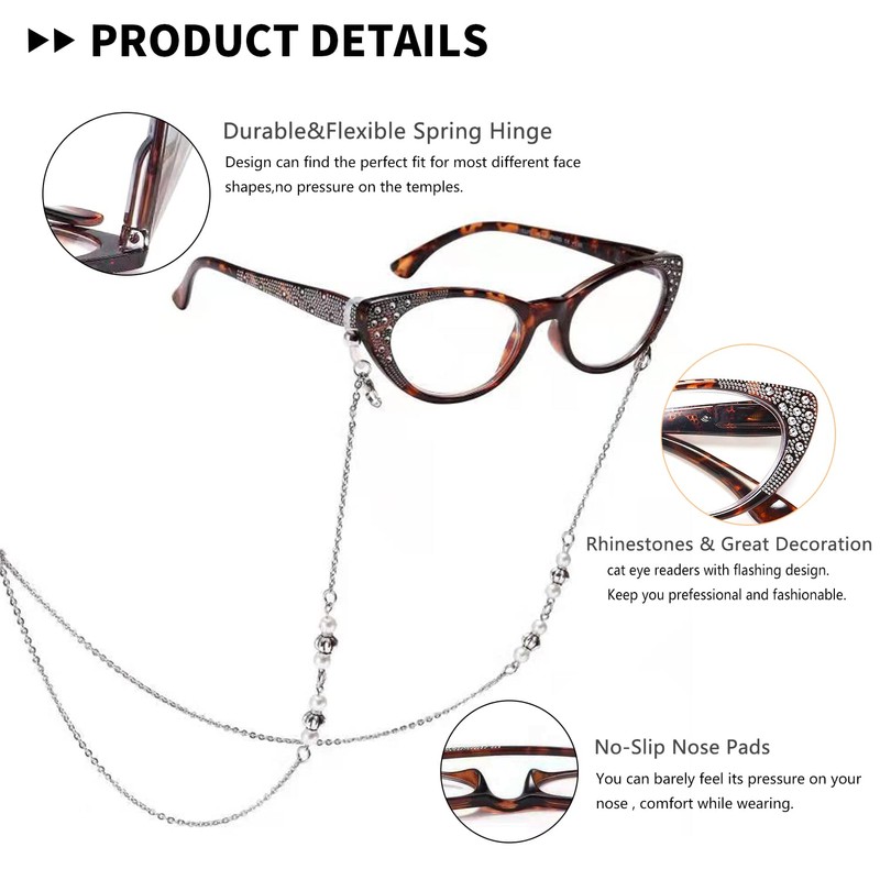 EYEURL Cateye Reading Glasses for Women Blue Light Blocking 3