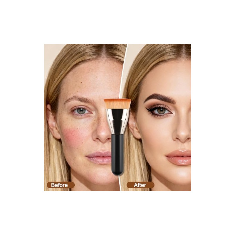 Brocha Kabuki Punta Plana Base Maquillaje Profesional Líquida Difuminar Líquido