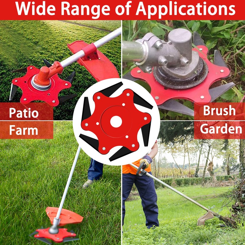 Cokacot 2PCS 6 Steel Razors Trimmer Head Reversible Weed Eater