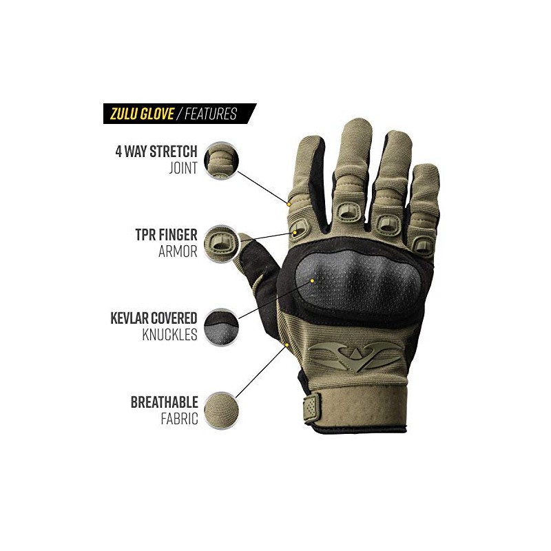 Valken Zulu Tactical Gloves, Protektoren Handschuhe, oliv, Größen:XXL