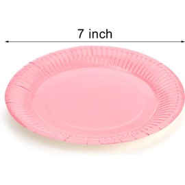 Colorful Round Disposable Paper Plates - 50Pcs Rainbow Party Dinner Plates for Parties and Celebrations