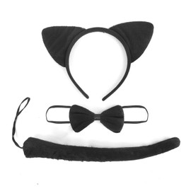 AfinderJP Children's Cosplay Accessories, Cat Ears, Headband and Tail Ribbon, 3-piece Set, Cute, Animal Costume, Costume, Halloween, Parties, Stage Performance, School Festivals, Cultural Festivals,