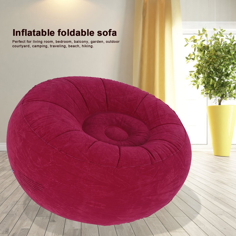 Outdoor Foldable Inflatable Flocked Single Sofa Chair for Living Room