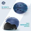 VANRORA Ski Helmet and Goggles Set, Navy Blue M/Grey Lens