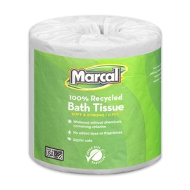 Marcal - MRC6079 Toilet Paper 100% Recycled - 2 Ply White Bath Tissue, 336 Sheets Per Roll - 48 Rolls per Case Green Seal Certified Toilet Paper 06079