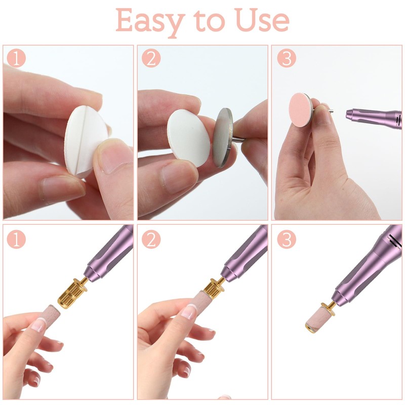alwaiiz Replacement Nail Cutter Attachments, 75 Pieces Sanding Caps Nail