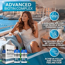 BELLISSO Juego de Champú y Acondicionador de Biotina para el Crecimiento del Cabello - Tratamiento Profundo Sin Sulfatos - Solución Efectiva para Cabe