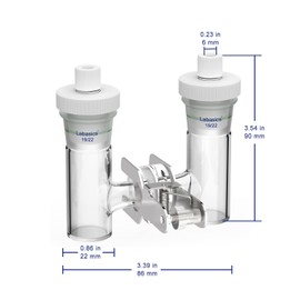 Labasics H-Type Electrolytic Cells, Replaceable Borosilicate Glass Double Cell Ion-Exchange Membrane Electrochemical Glass Cell Sealed Tubular Reactor for Electrochemistry, 10 ml