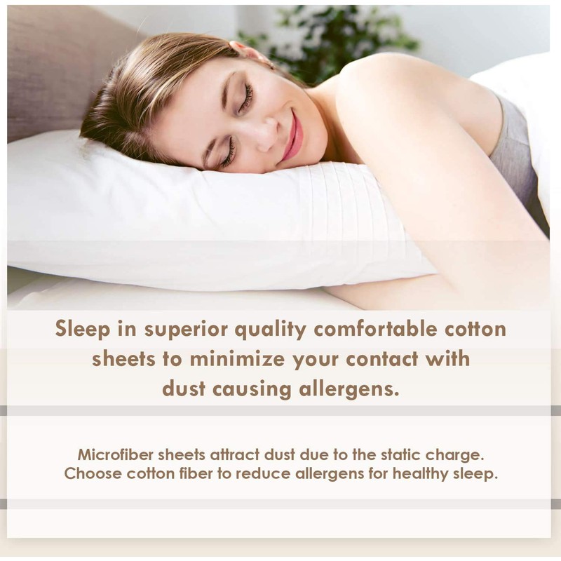 Pizuna 100% Cotton King Pillow Cases 2 Pack White 50x90cm,