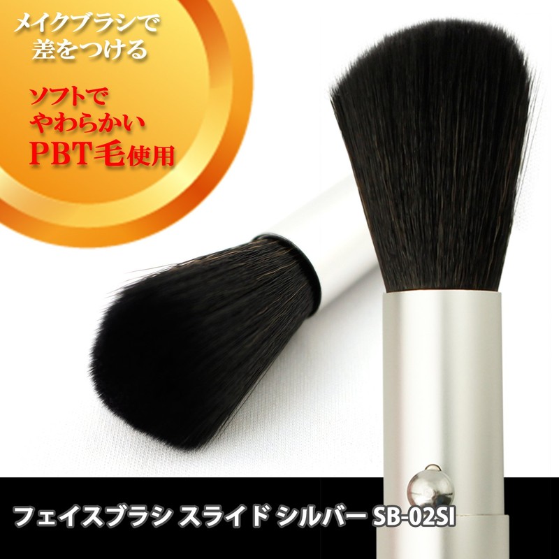 Shishida Seishindo Face Brush, Slide, Silver
