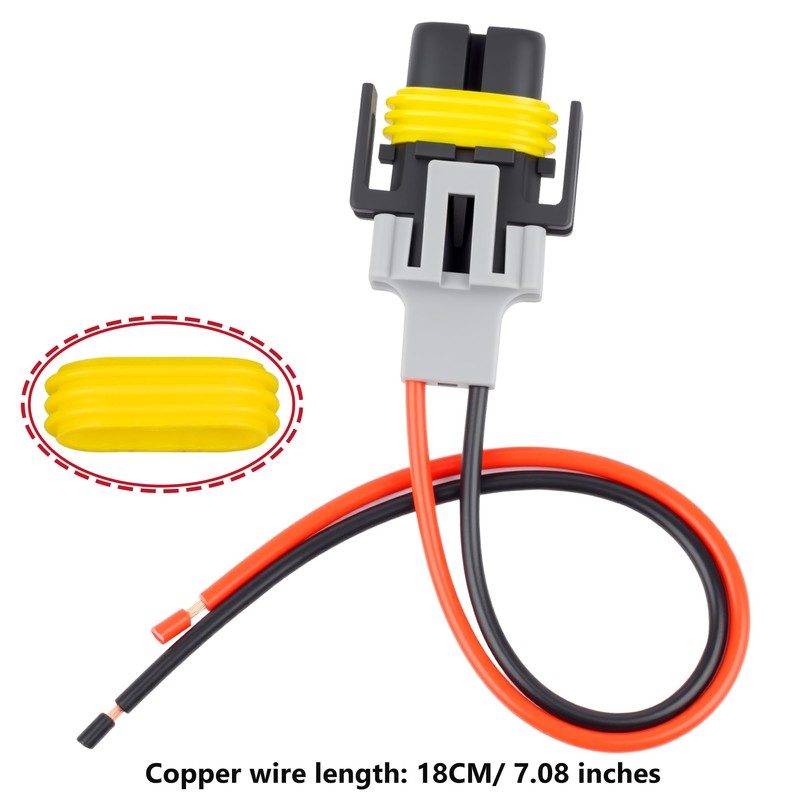 Svicari High/Low Beam Headlights Pigtail Connector Wire Harness Fit for
