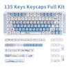 COOMICKEY PBT Keycaps 135 Keys Cartoon Blue White Keycap Set
