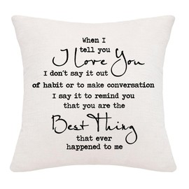 Hardeson Romantic Cushion Covers Gifts for Him & Her, Valentines Presents for Boyfriend Girlfriend, I Love You Pillowcases Pillow Cover Birthday for Husband Wife