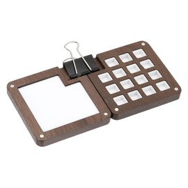 PATIKIL 15 Grids Mini Portable Palette, Wooden Sketchbook Palette, Mixing Tray Pocket Magnetic Travel Paint Palette with Clip for Painters Artists Acrylic Painting, Dark Brown