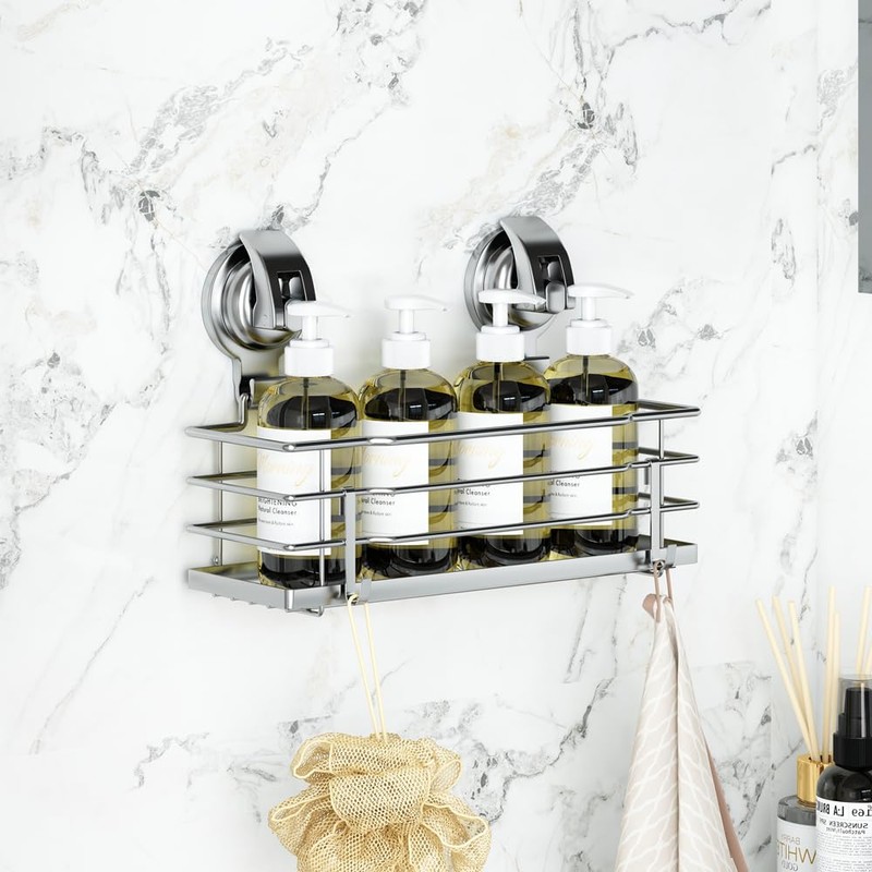 TESOT Suction Cup Shower Caddy, Shower Shelf Soap Dish with