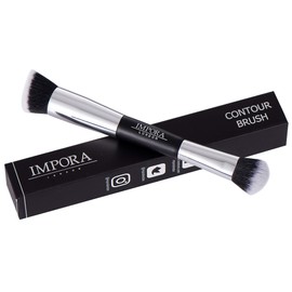 Foundation Makeup Brush - Buffing, Blending, Highlight, Contouring. Contour Brush for use with Cream, Powder, Blush, Liquid Foundation, Concealer, Primer, Bronzer. Double Ended Make up Brush