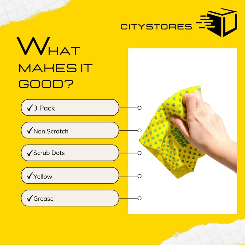 Citystores® EG All Purpose Cleaning Pads Power Cloths Scrub Dots