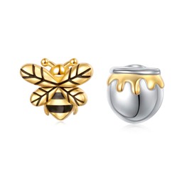 925 Sterling Silver Bee Stud Earrings for Women Easter Gift Bee and Honey Cute Animal Stud Earrings Jewelry Gifts for Women