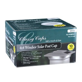 Classy Caps SL4400 4X4 White PVC Windsor Solar Post Cap, 4" x 4"