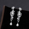 TTPSRY Women's Pearl Earrings Flower Earrings Fashion Creative Drop Earrings