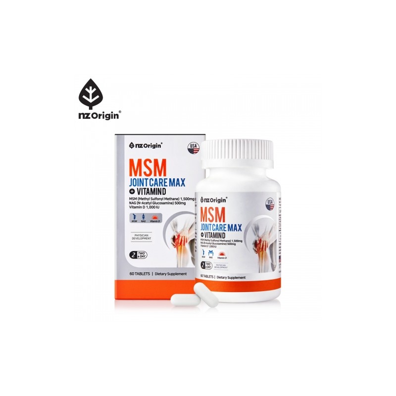NZ Origin MSM Joint Care Max + Vitamin D /