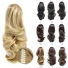 Ponytail Clip In Claw Long Wavy Straight Thick Synthetic Pony