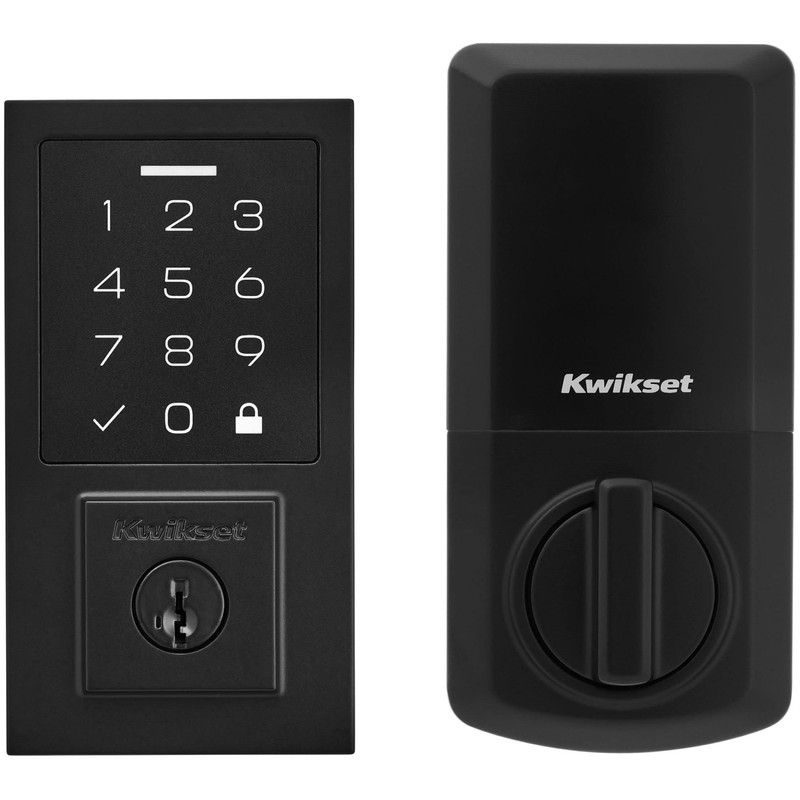 Kwikset 9270CNT-15S Contemporary SmartCode Touchpad Electronic Deadbolt SmartKey Satin Nickel