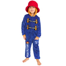 Paddington Bear Boys Onesie | Hooded Kids Onesie | Boys All In One Pyjamas | Blue 5-6 Years