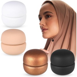 4pcs Strong Magnetic Hijab Pins, Multi-Purpose No-Snag Hijab Magnets Hijab Pins Pinless Scarf Magnetic Clasp Pinless Brooch for Women Clothes Hijabs Scarves… (Magnet Set 1)