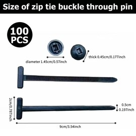 Nylon Universal Cable Tie Buckle, 100 Pcs Universal Heavy-Duty Self-Locking UV-Resistant Wire Nylon Zip Tie Holders, Multipurpose Plastic Cable Ties Tool for Car, Garage & Home Use (100 Pcs)