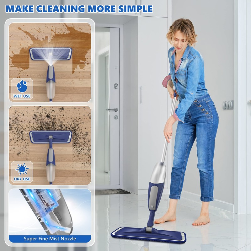 Spray Mops for Floor Cleaning - BPAWA Microfiber Floor Mop