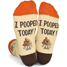 Unisex Funny Poop Gag Gifts, Novelty Silly Poop Crew Socks Joke Gift Poop Gifts, Poop, Medium