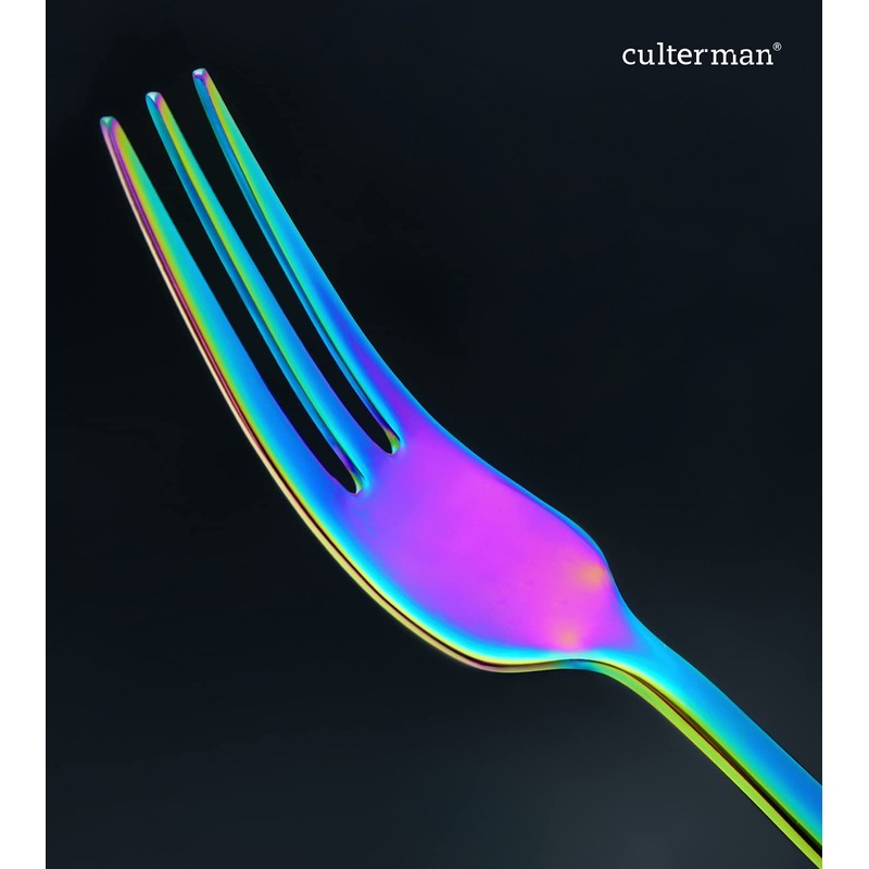 Dinner Fork sets,Rainbow Fork set 6-piece Stainless Steel Color Dessert