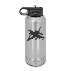 F-16 Fighting Falcon Laser Engraved Water Bottle Customizable Polar Camel Stainless Steel with Straw - fighter F16 Stainless Steel 32 oz