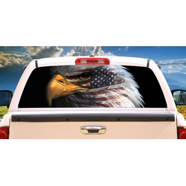 SignMission WARBIRD Rear Window Graphic Bald Eagle Truck View Thru Candy Bars 36" X 96" Heavy Duty 13 Oz Vinyl Banners with Grommets Single Sided, 30" X 65"