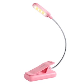 VAVOFO Rechargeable Book Light for Reading in Bed Kids, 7 LED Reading Light with 9-Level Warm Cool White Daylight, Eye Care Lamp with Power Indicator for Bookworms (Pink)