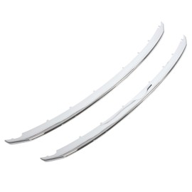 HECASA Upper+Lower Grill Trim Compatible with 2011-2015 Ford Explorer Silvery Front Grille Trim Replacement for BB5Z-8200-AA BB5Z-8200-BA FO1216107 FO1217105 Plastic (ABS）