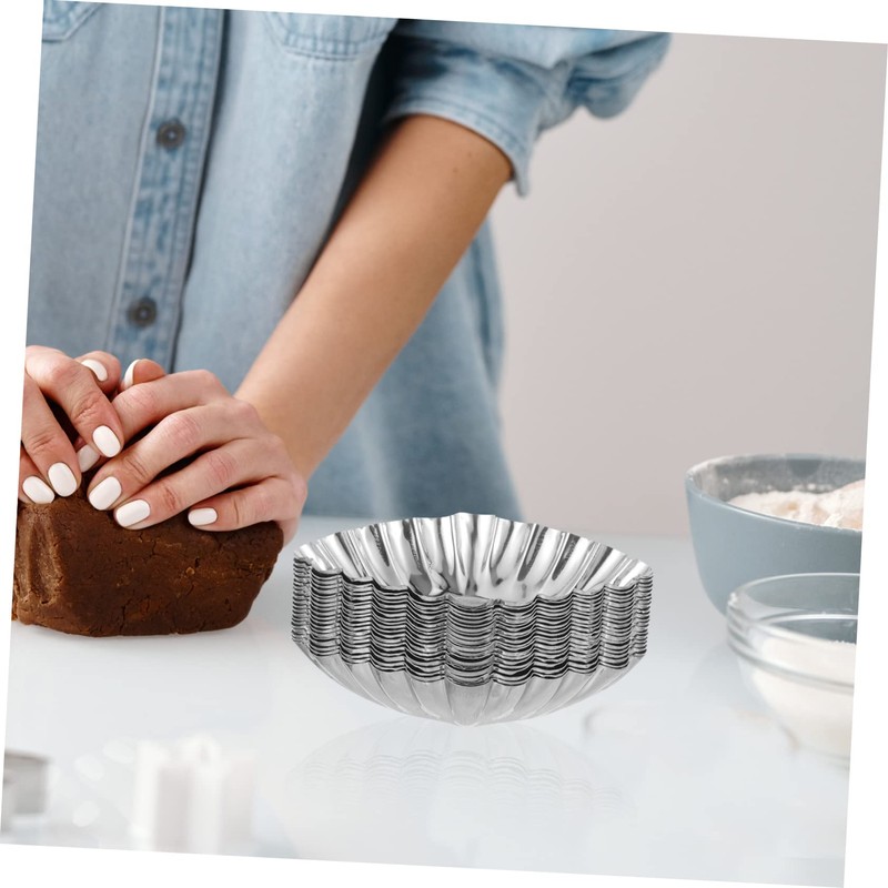 ULTECHNOVO 20Pcs Nonstick Egg Tart Molds Stainless Steel Cupcake Muffin