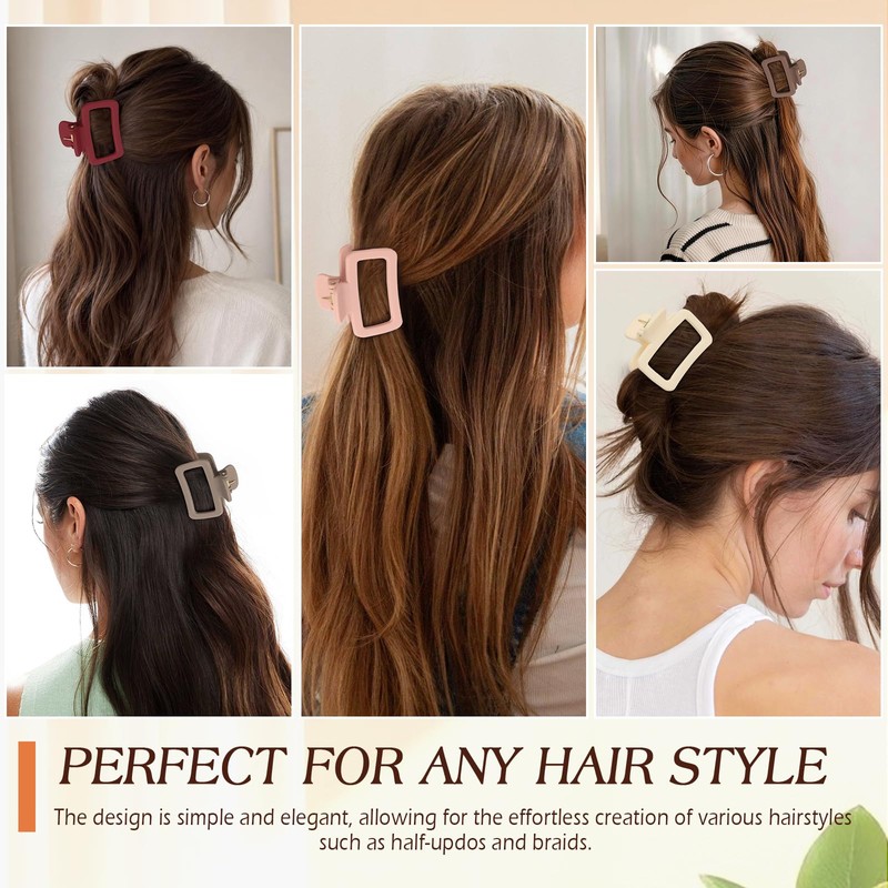 6PCS Small Soft Hair Clips for Women, 2.36 Inch Non-slip