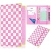 Large PU Leather Waitress Server Book, Retro Checkerboard Check Holder