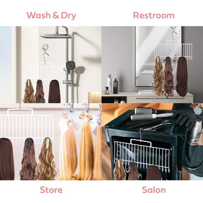 Hair Extension Holder (White) with Suction Cup - Secure and