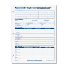 TOPS 8 1/2 x 11 Inch Employee Application 50 Sheet Pads, 2 Pack (32851)