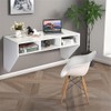 Pemberly Row Contemporary MDF Wall Mounted Floating Computer Desk in