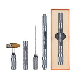 Cigar Punch 4-in-1 Cigar Punch, Draw Enhancer Tool for Dual-Size Cigar Punch, Stainless Steel Twin Needle for Blockage with Gift Box (Dark Blue)