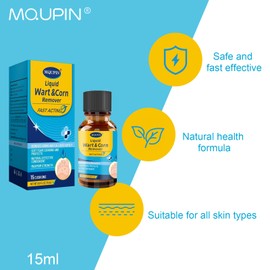 MQUPIN Corn Removers for Feet Extra Strength-Liquid Corn Remover for Feet and Toes-Fast Acting for Plantar, Common and Corn Removal-Safe Foot Care with Corn Cushions