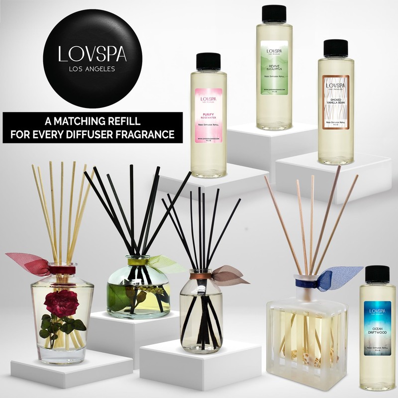 LOVSPA Moroccan Rose Scented Sticks Reed Diffuser Set – Soothing
