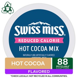 Swiss Miss Reduced Calorie Hot Cocoa, Keurig Single Serve K-Cup Pods, 88 Count (4 Packs of 22)